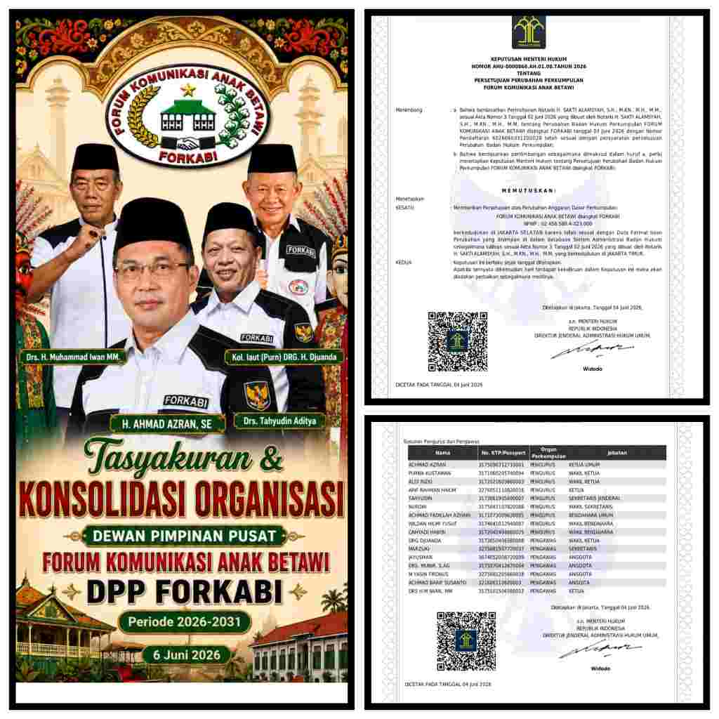 ‎H. Ahmad Azran Resmi Pimpin FORKABI Periode 2026–2031, Tahyudin Aditya Jabat Sekjen ‎